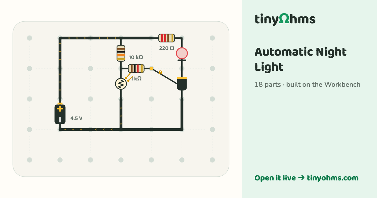 Automatic Night Light on a breadboard