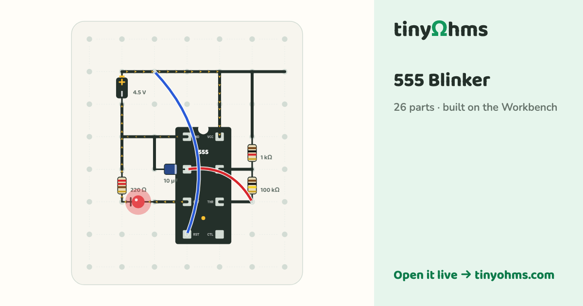 555 Blinker on a breadboard