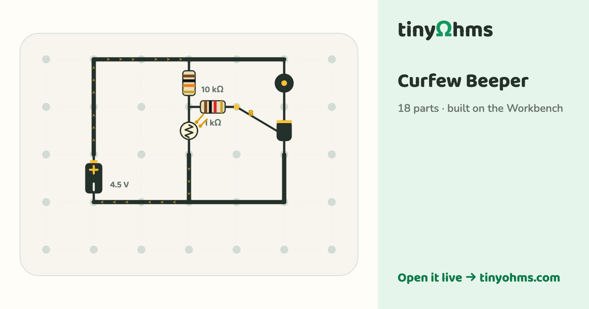 Curfew Beeper on a breadboard