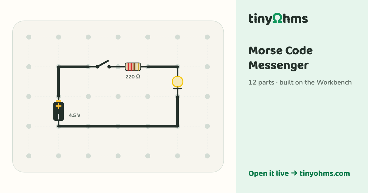 Morse Code Messenger on a breadboard