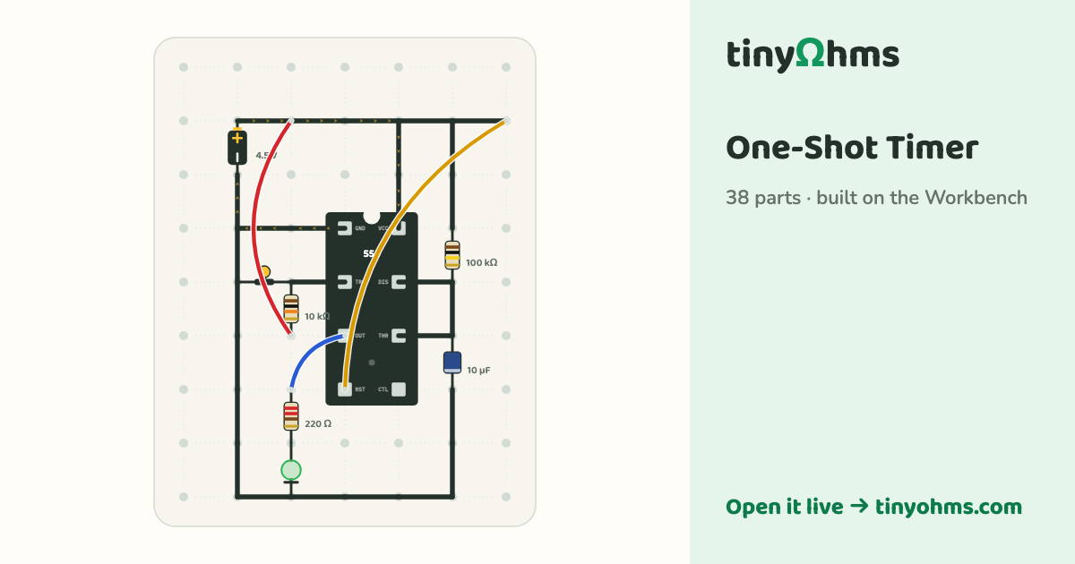 One-Shot Timer on a breadboard