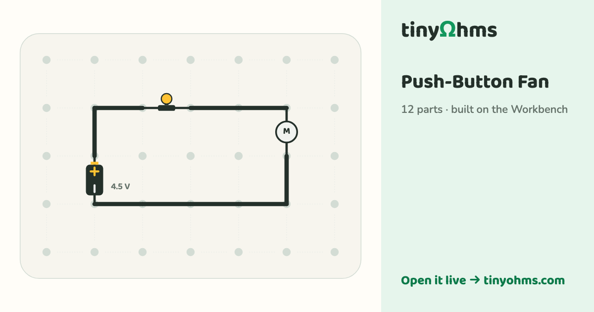 Push-Button Fan on a breadboard