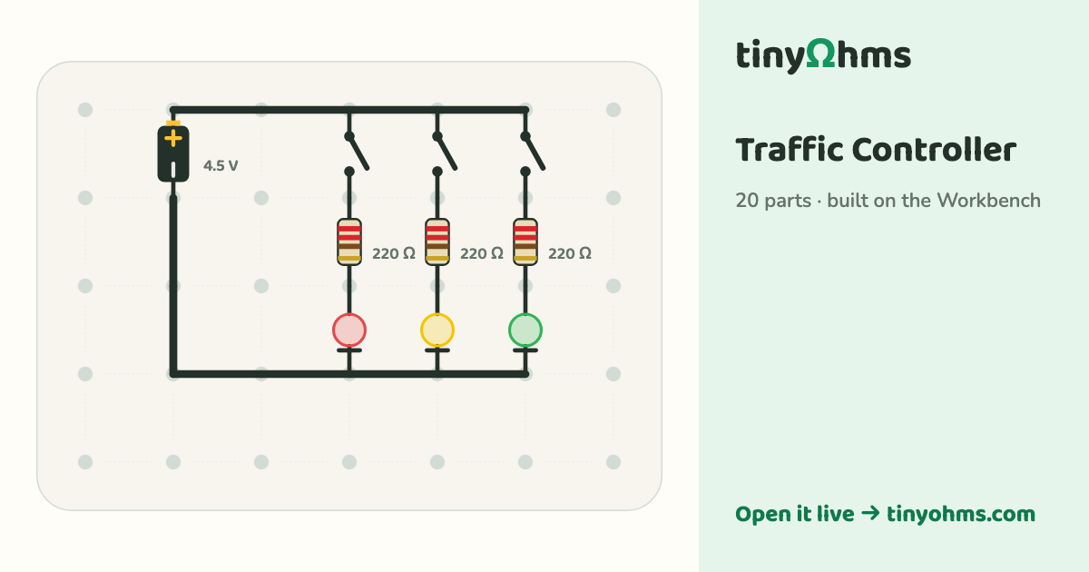 Traffic Controller on a breadboard