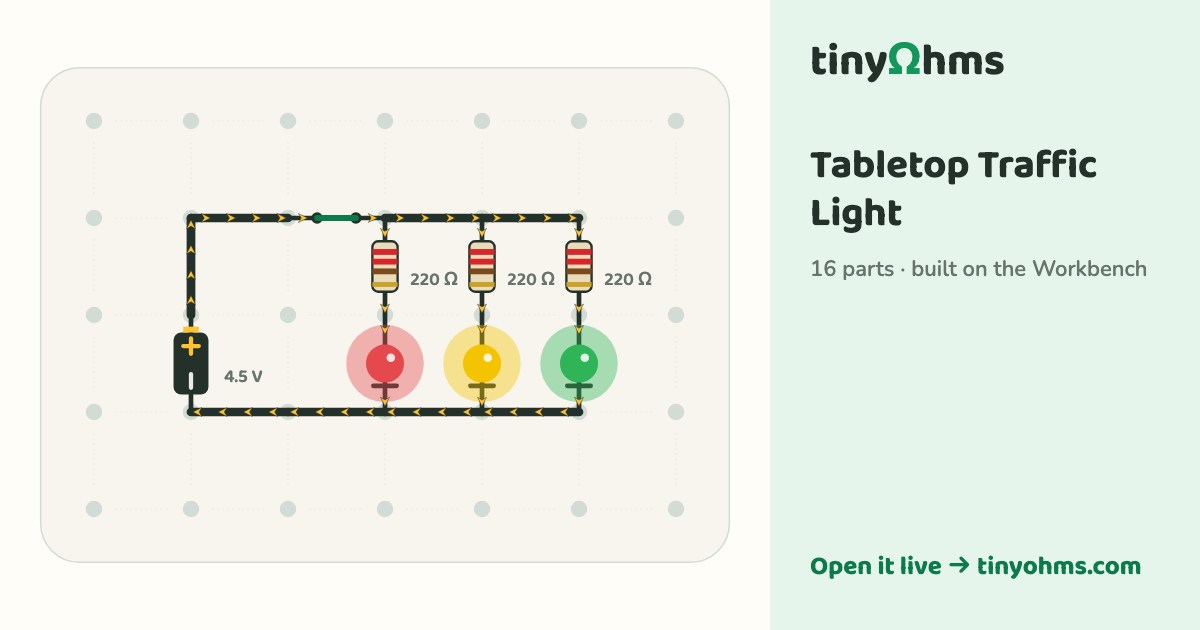 Tabletop Traffic Light on a breadboard