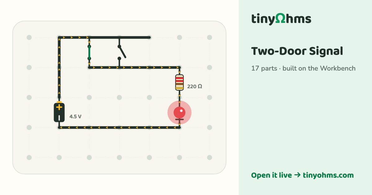 Two-Door Signal on a breadboard