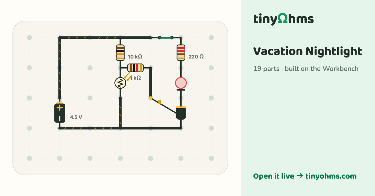 Vacation Nightlight on a breadboard