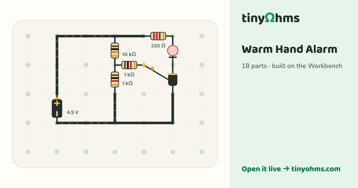 Warm Hand Alarm on a breadboard