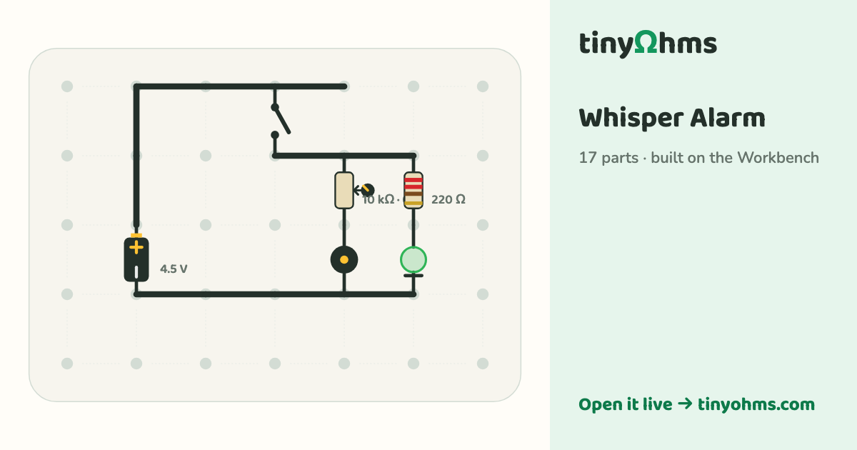 Whisper Alarm on a breadboard